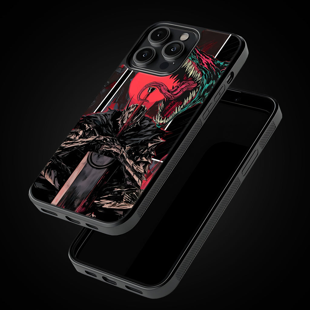 The Black Swordsman Mobile Glass Case